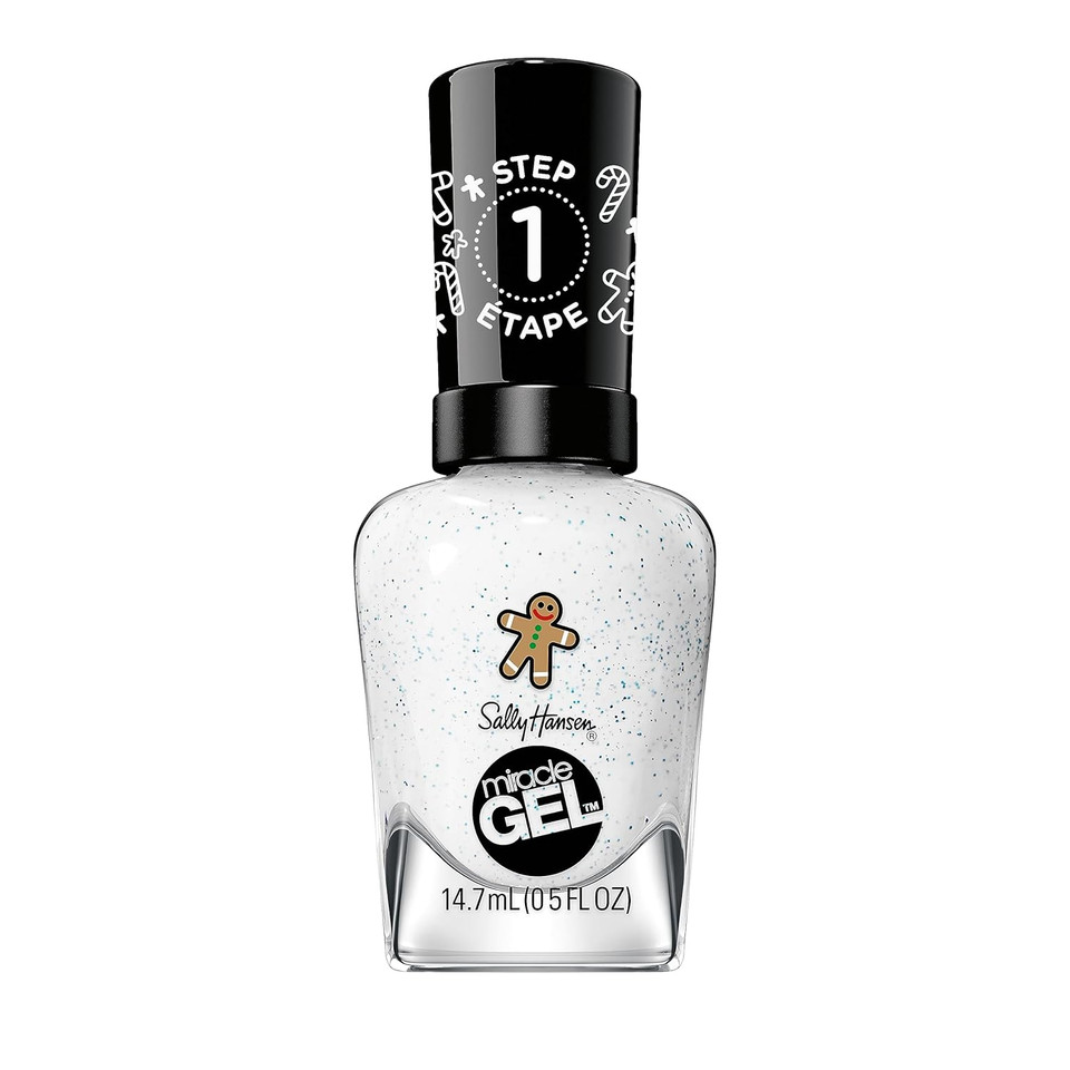Sally Hansen Miracle Gelã¢Â, Holiday Whisk You A Merry Xmas, Long Lasting, Gel-Like Formula, No Uv Lamp Needed, White Glitter Nail Polish