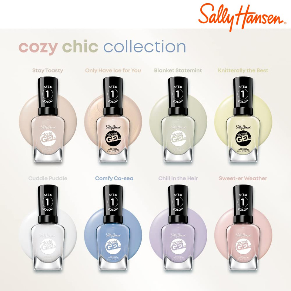 Sally Hansen Miracle Gelã¢Â, Cozy Chic Cuddle Puddle, Long Lasting, Gel-Like Formula, No Uv Lamp Needed, White Nail Polish