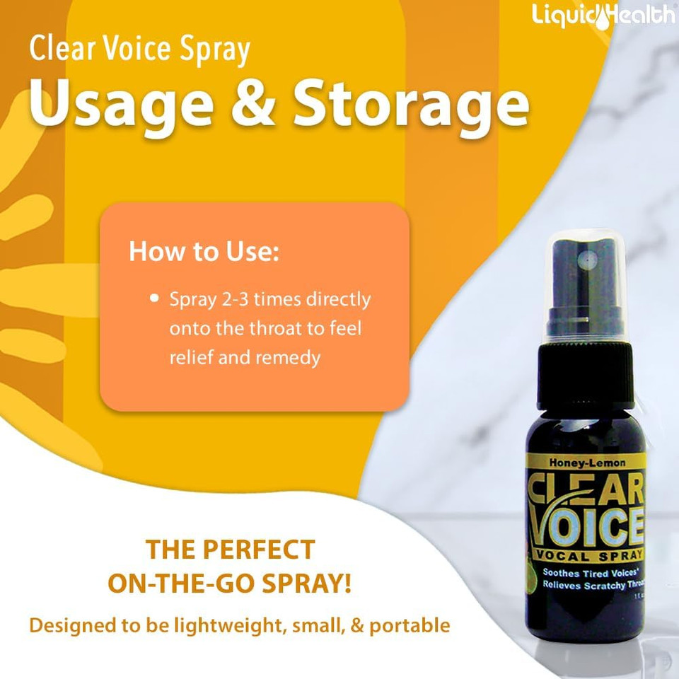 Liquidhealth Clear Voice Vocal Spray Honey Lemon (3Pack)