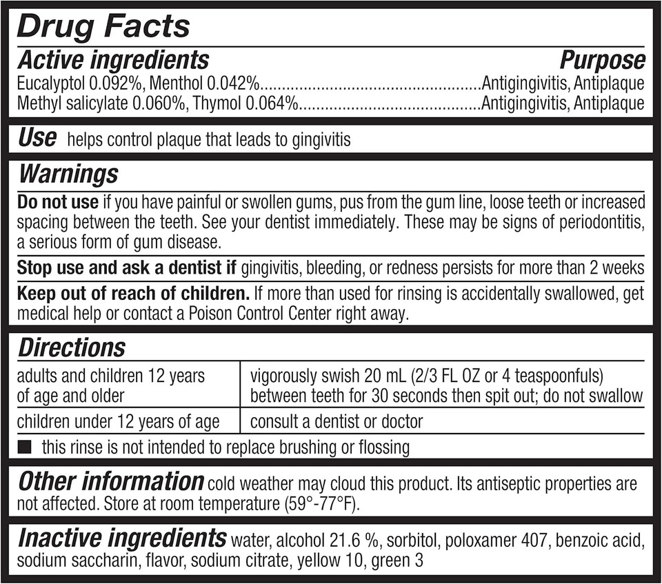 Amazon Basics Antiseptic Mouthwash, Mint, 1 Liter, 33.80 Fl Oz (Pack Of 1) (Previously Solimo)