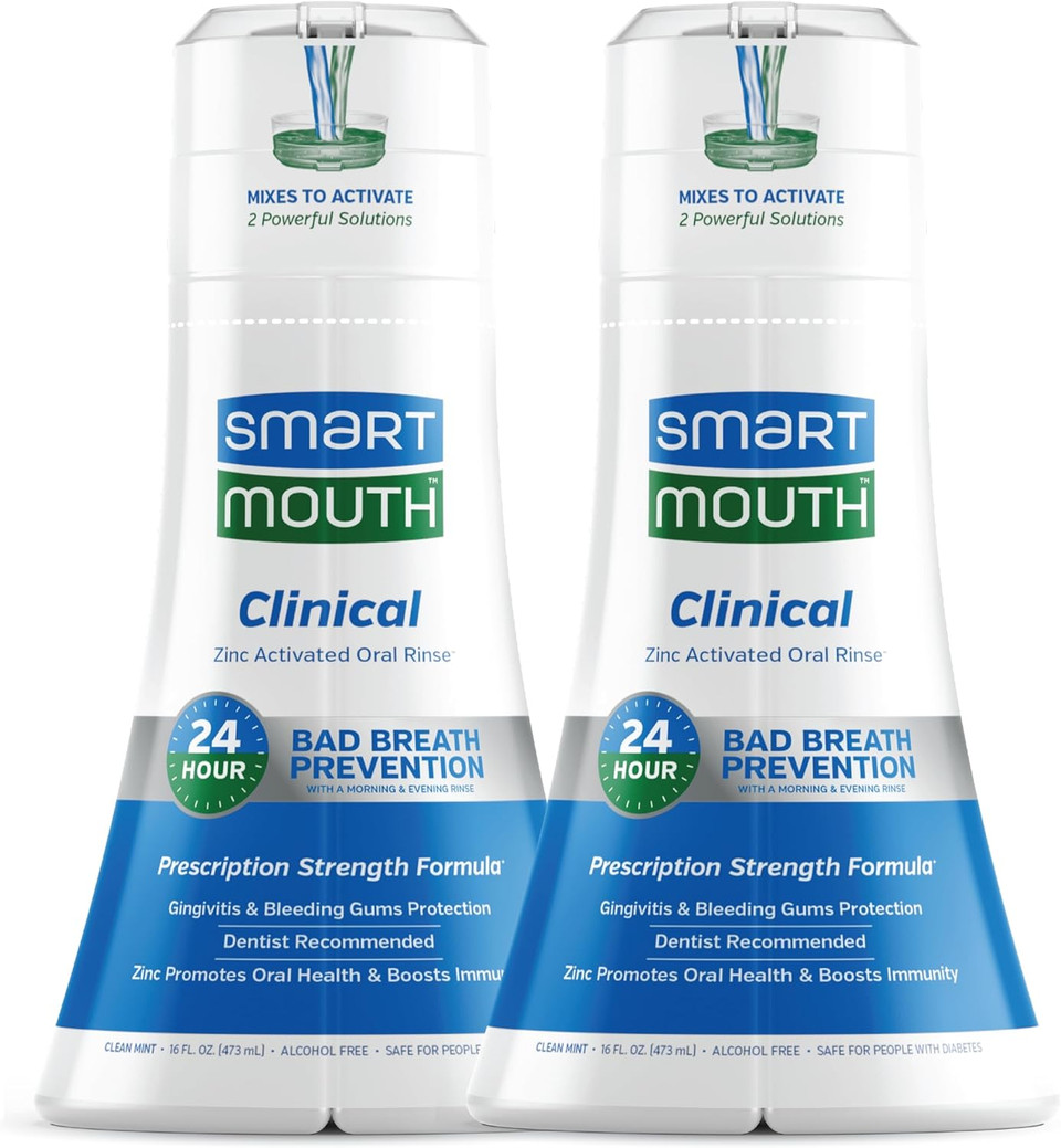 Smartmouth Dds Activated Clinical Mouthwash - Adult Mouthwash For Fresh Breath - Clinical Strength Mouthwash For Gum Health, Gingivitis & More - Clean Mint Flavor, 16 Fl Oz (2 Pack) Smartmouth Dds Activated Clinical Mouthwash - Adult Mouthwash For Fresh Breath - Clinical Strength Mouthwash For Gum Health, Gingivitis & More - Clean Mint Flavor, 16 Fl Oz (2 Pack)