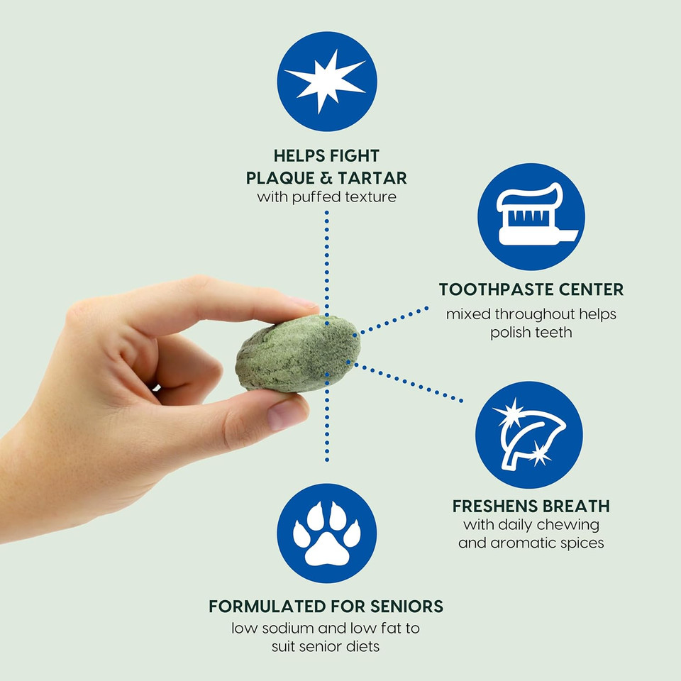 Ark Naturals Ark-4710071-1 Brushless Toothpaste Gray Muzzle Friendly Chewable Dental Treats For Dogs, 7.8 Oz, Large Breeds