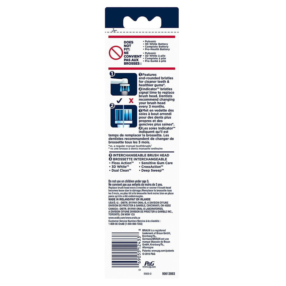 Oral-B Precision Clean Replacement Brush Heads For An Oral-B Electric Toothbrush, Pack Of 2 Oral-B Precision Clean Replacement Brush Heads For An Oral-B Electric Toothbrush, Pack Of 2