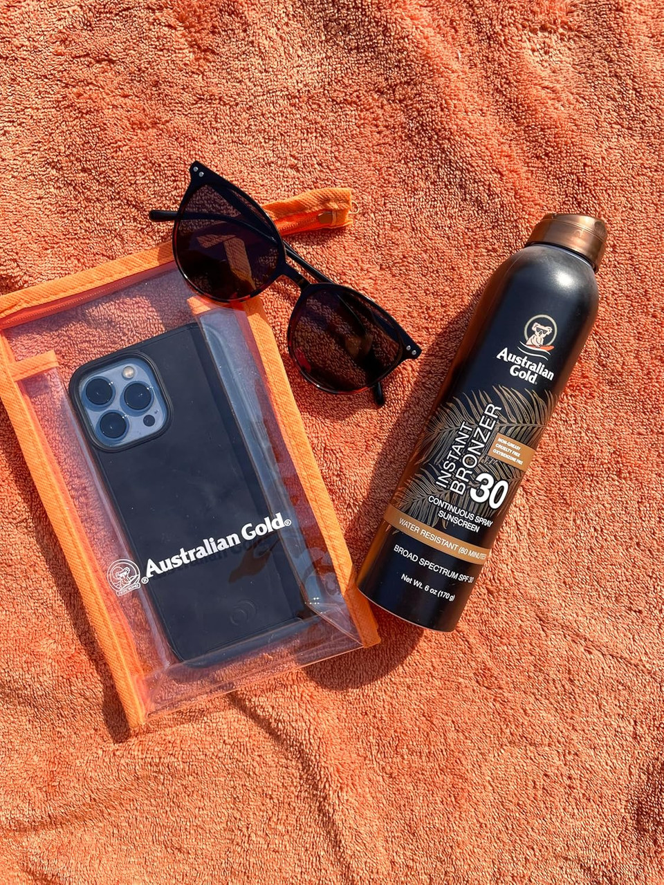 Australian Gold Aerosol Sunscreen Spf 30, Instant Bronzer, Non-Greasy, Water Resistant, Cruelty Free, Bronzer - New, 6 Oz