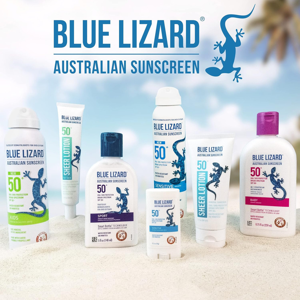 Blue Lizard Sport Mineral-Based Sunscreen Lotion - Spf 50+, Cream, Unscented, 8.75 Fl Oz