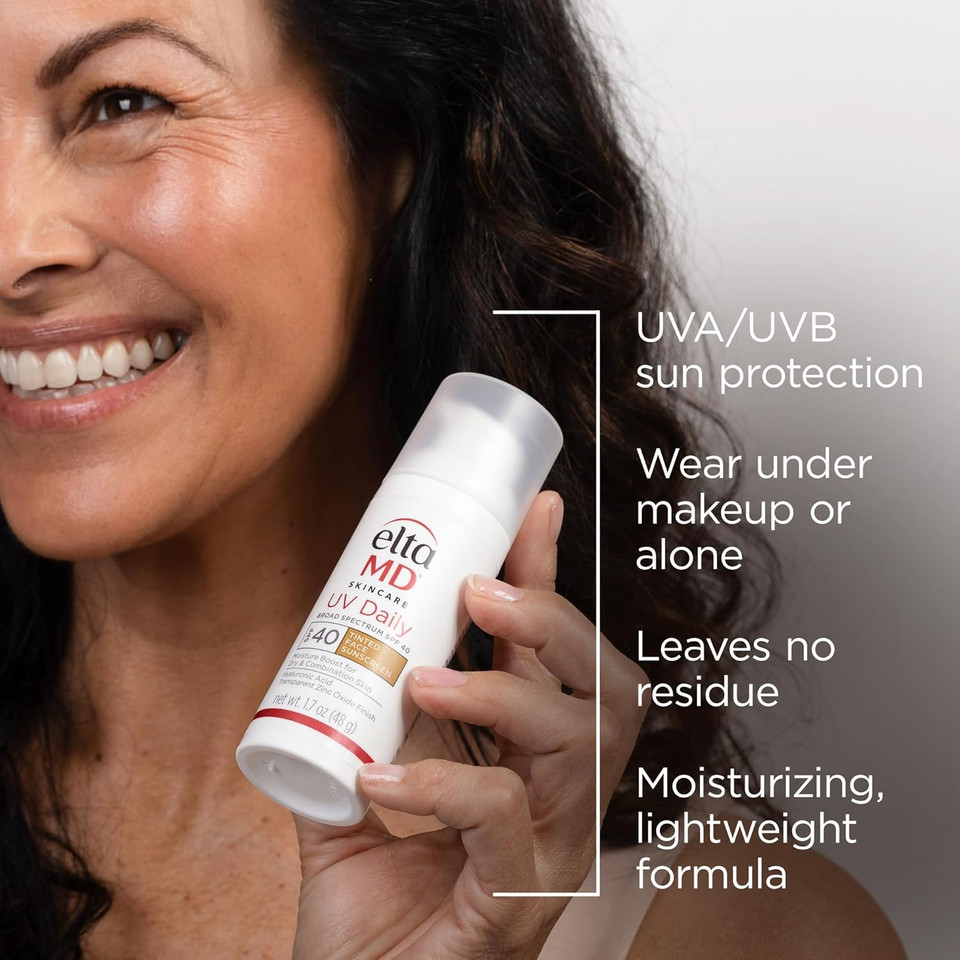Eltamd Uv Daily Spf 40 Tinted Face Sunscreen Moisturizer, Tinted Moisturizer For Face With Spf, Great For Dry, Combination, And Normal Skin