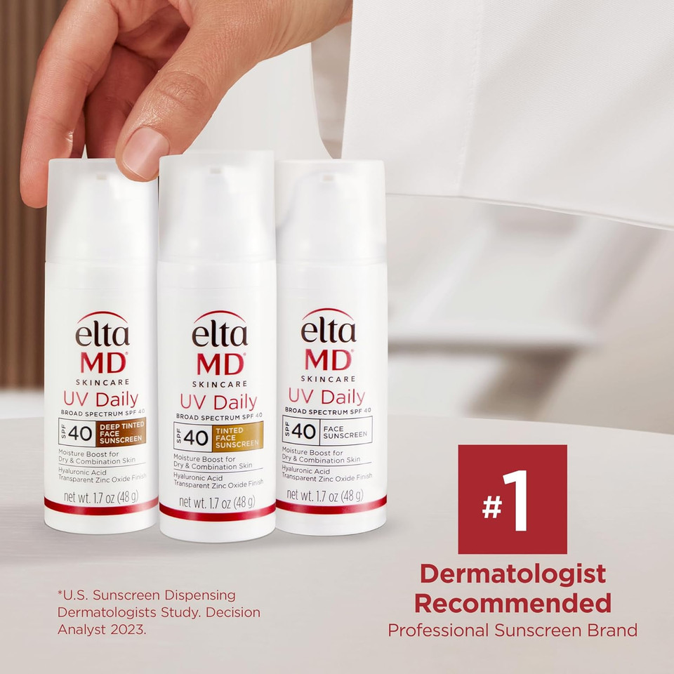 Eltamd Uv Daily Spf 40 Tinted Face Sunscreen Moisturizer, Tinted Moisturizer For Face With Spf, Great For Dry, Combination, And Normal Skin