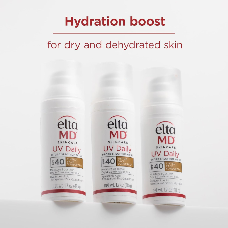 Eltamd Uv Daily Spf 40 Tinted Face Sunscreen Moisturizer, Tinted Moisturizer For Face With Spf, Great For Dry, Combination, And Normal Skin