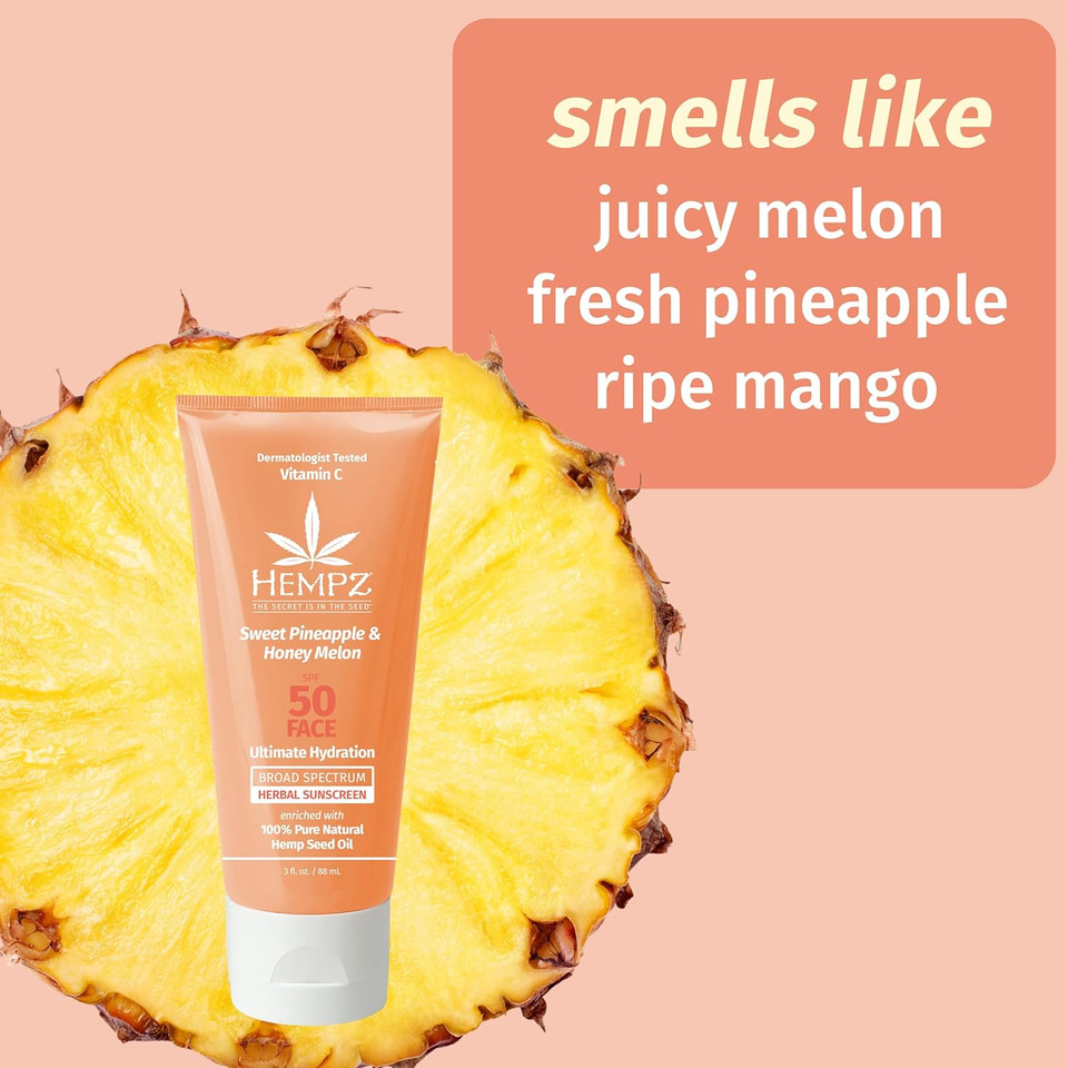 Sweet Pineapple & Honey Melon Herbal Facial Sunscreen 3 Oz. Spf 50