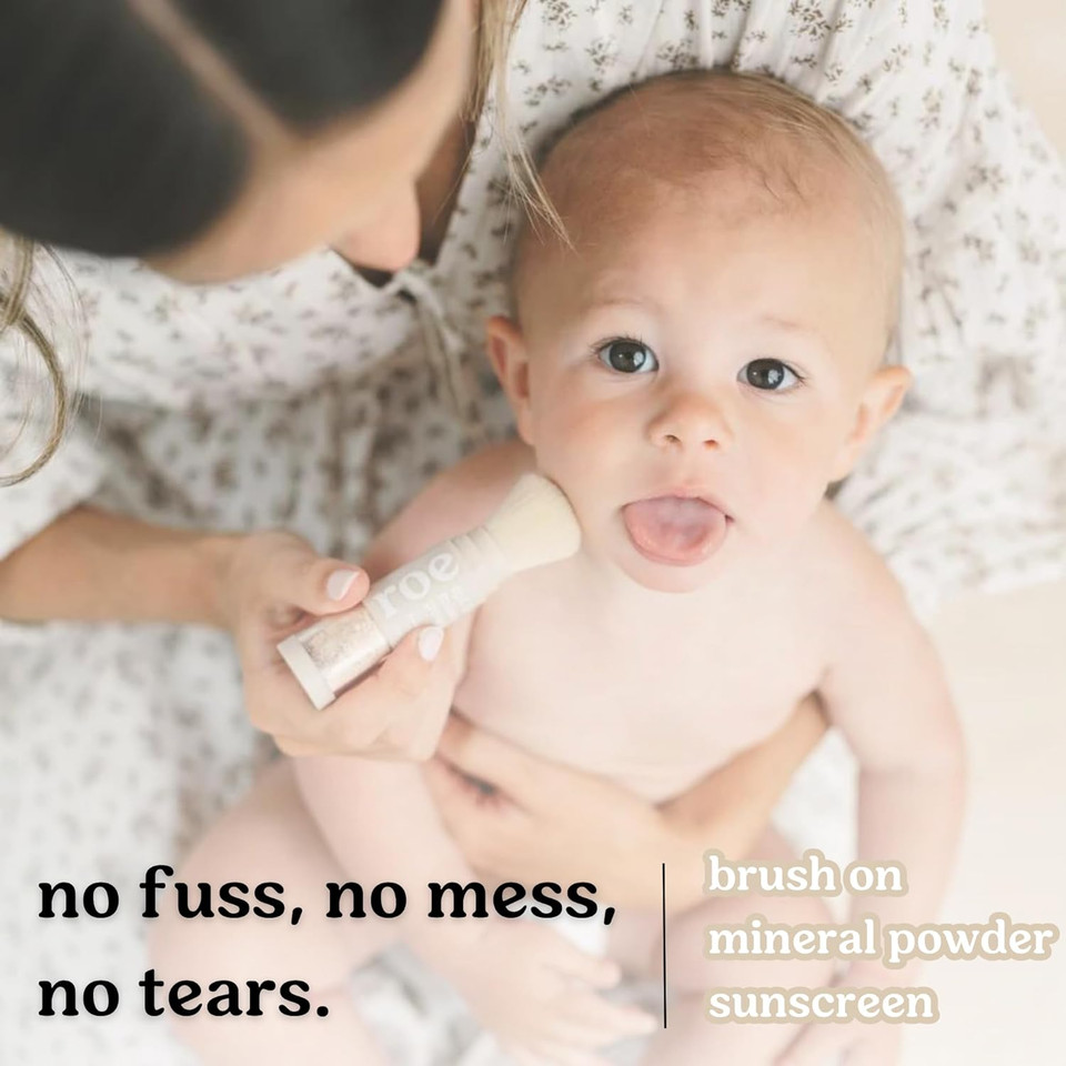 Roe Wellness- Kids Spf 50 Brush On Mineral Sunscreen Powder, Reef-Friendly, Easy To Apply For Kids, Babies & Parents