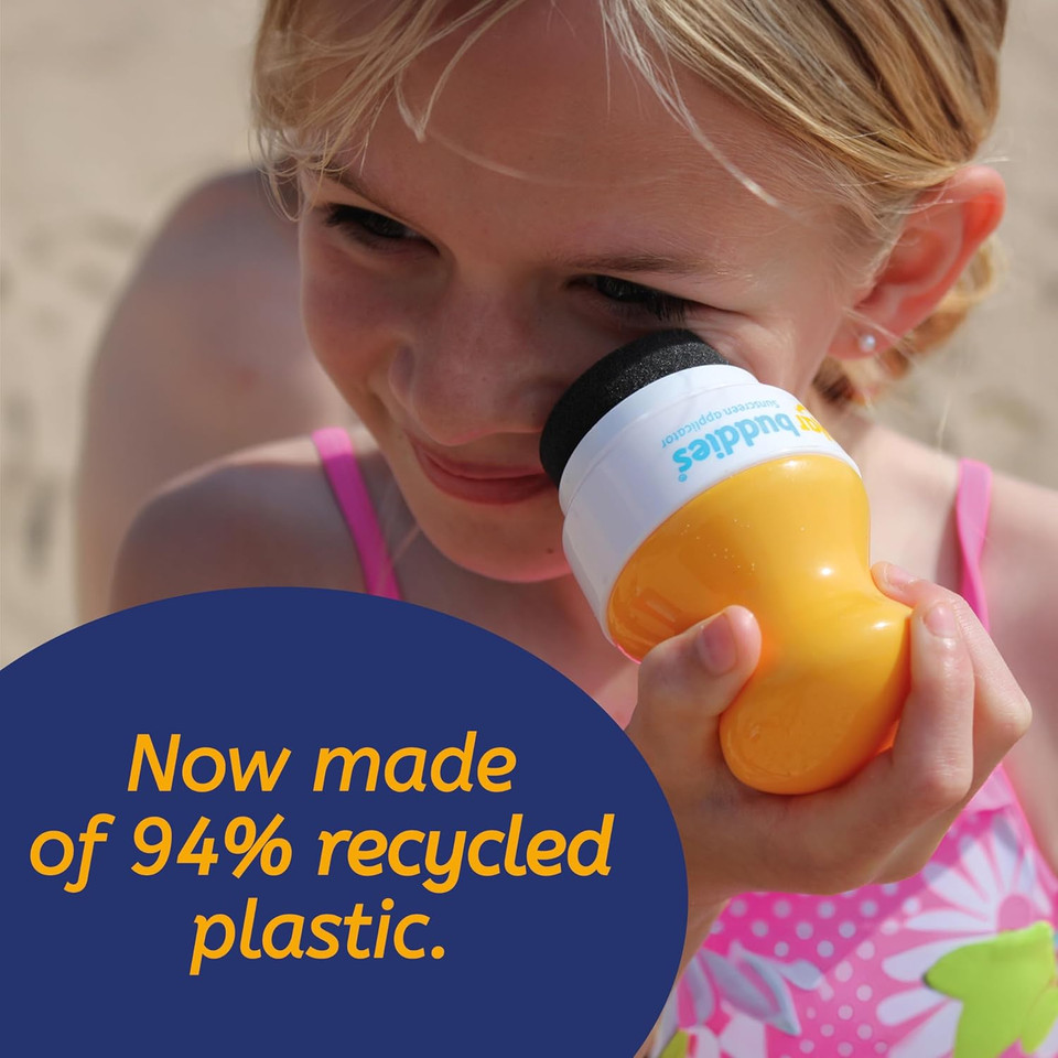 Solar Buddies Refillable Roll On Sponge Applicator For Kids, Adults, Families, Travel Size Holds 100Ml Travel Friendly For Sunscreen, Suncream And Lotions (Blue)