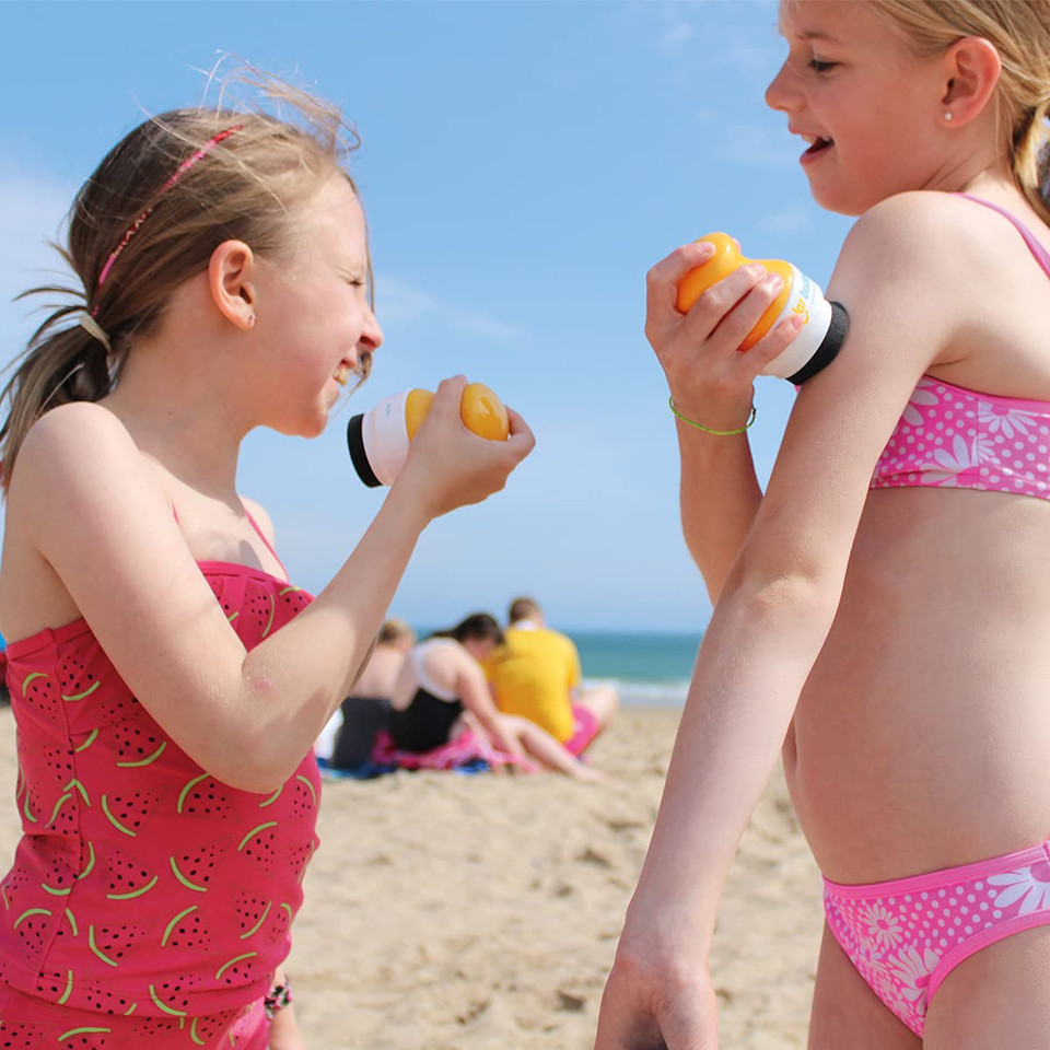 Solar Buddies Sunscreen Applicator - Single Green - Bpa-Free Refillable Roll On Sponge Sunscreen, Suncream & Lotion Applicator For Kids, Adults & Families - Holds 3.4Fl Oz, Perfect Size For Travel