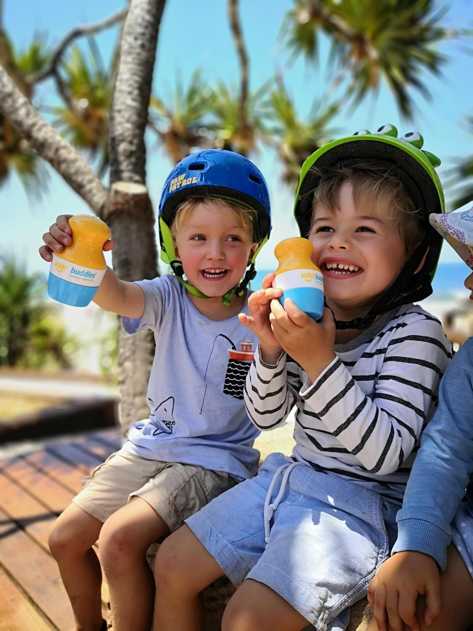 Solar Buddies Sunscreen Applicator - Blue Pack Of 3 - Bpa-Free Refillable Roll On Sponge Sunscreen, Suncream & Lotion Applicator For Kids, Adults & Families - Holds 3.4Fl Oz, Perfect Size For Travel