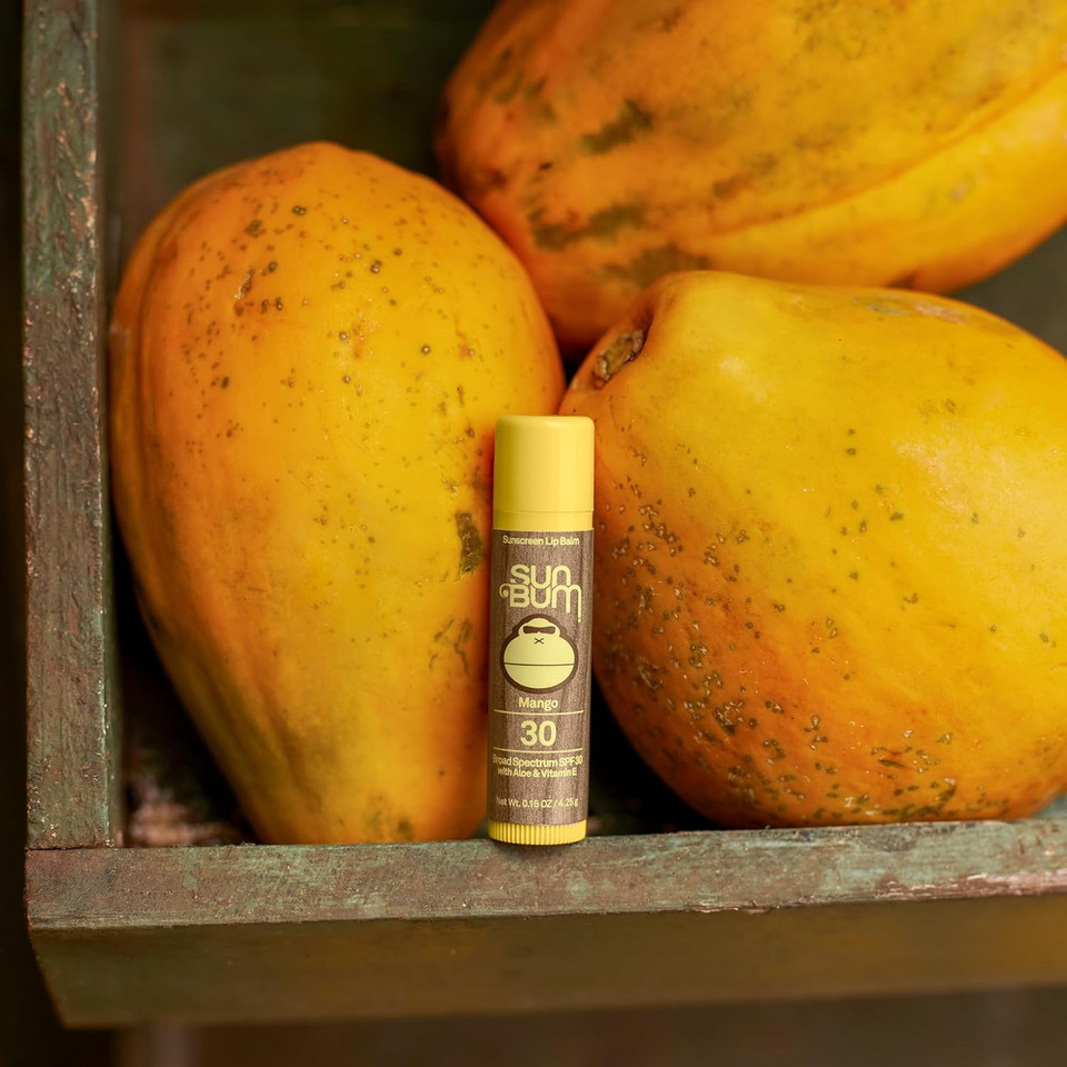 Sun Bum Spf 30 Sunscreen Lip Balm | Vegan And Cruelty Free Broad Spectrum Uva/Uvb Lip Care With Aloe And Vitamin E For Moisturized Lips | Mango Flavor |.15 Oz