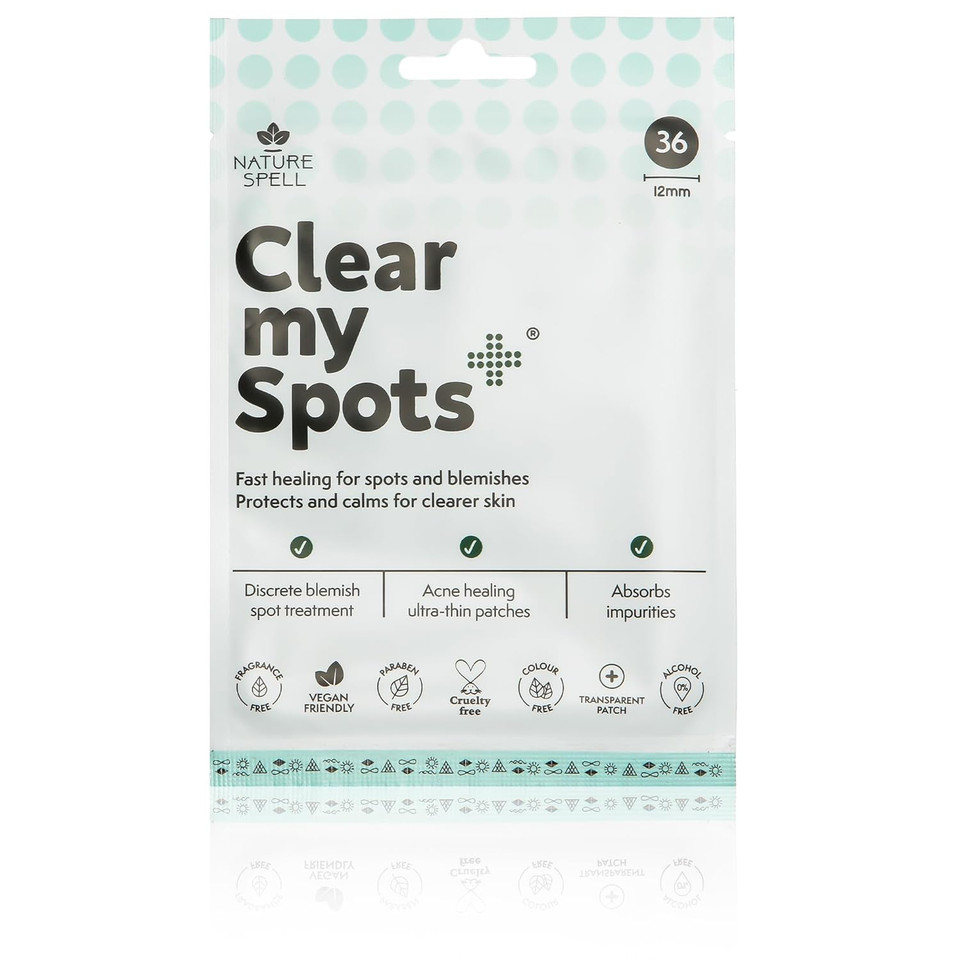 Nature Spell Clear My Spots Pimple Patches, Translucent Hydrocolloid Patches, Fast-Healing Acne Spot Treatment, Acne Patches, Pack Of 36
