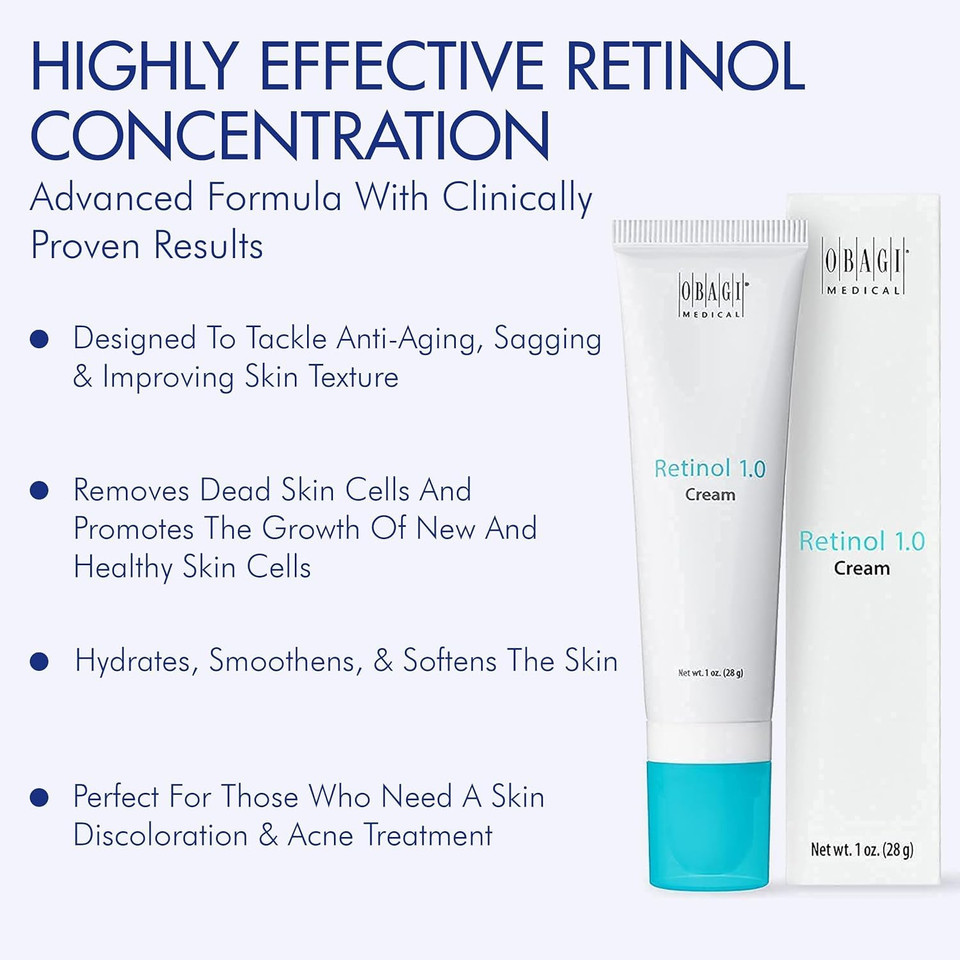 Skincare Essentials Set  Obagi Professional-C Serum 20% (1 Oz), Obagi Sun Shield Matte Broad Spectrum 3Pf 50 (3 Oz), Obagi 360 Retinol 1.0 Cream (1 Oz)  3-Piece Set