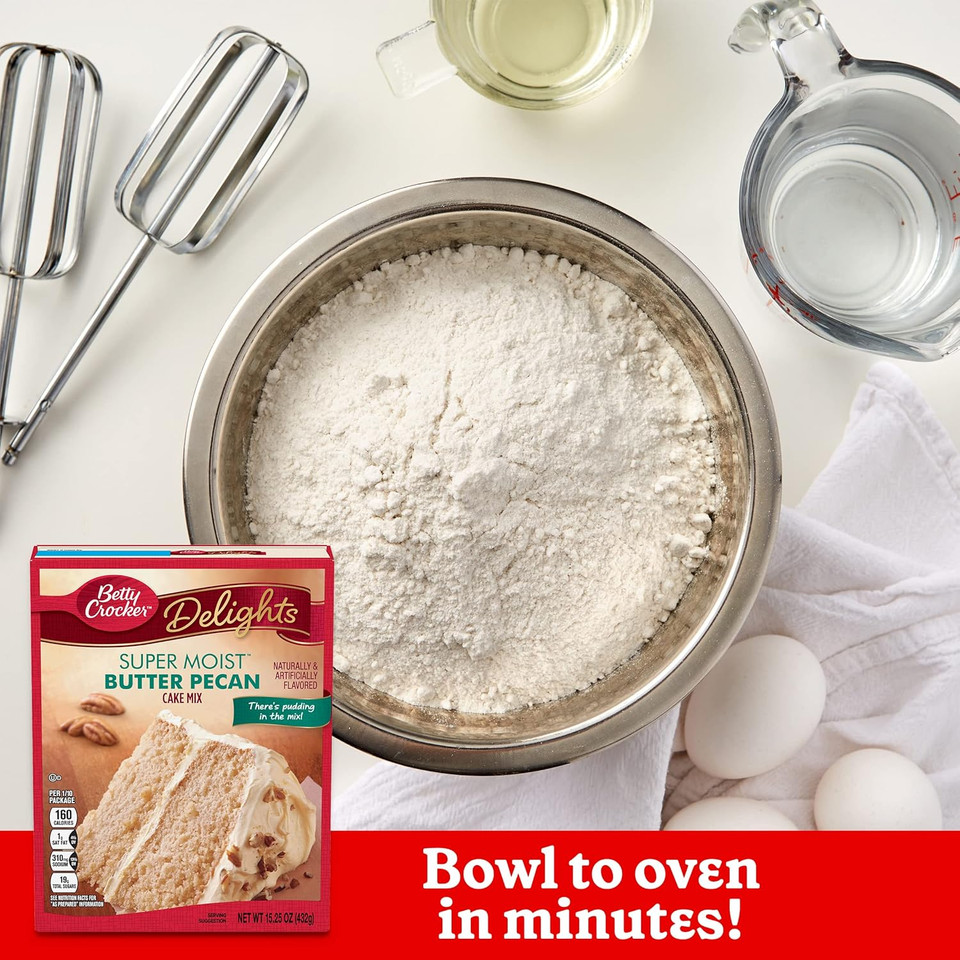 Betty Crocker Delights Super Moist Butter Pecan Cake Mix, 15.25 Oz