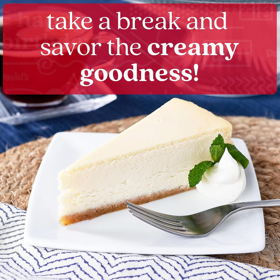 David'S Cookies Original Ny Style Cheesecake 10" - Pre-Sliced 14 Pcs. Creamy Cheesecake Fresh Bakery Dessert Great Gift Idea For Women, Men And Kids Cheesecake For Delivery