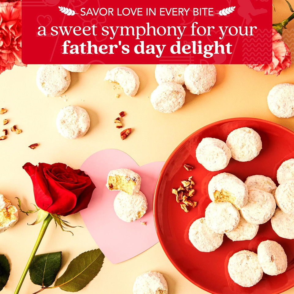 David'S Cookies Father'S Day Butter Pecan Meltaways In Sweet Sampler Tin - Butter Cookies With Crunchy Pecans, Soft, And Melt In Your Mouth Flavorful Cookies - Gourmet Father'S Day Food Gift 16Oz