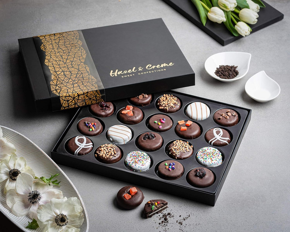 Chocolate Cookie Gift Box - Cookie Gift Basket - Chocolate Covered Cookies - Gourmet Cookie Gift - Vegan Food Gift For Him Or Her, Kosher