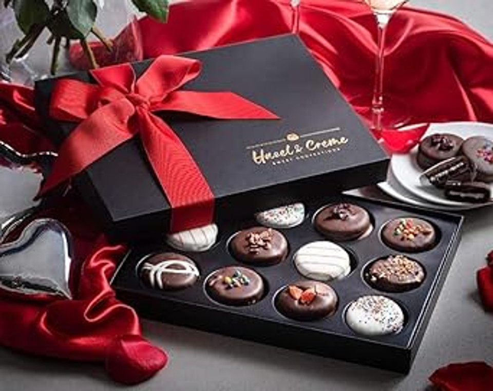 Cookies Gift Basket - Dark Chcolate Cookie Gift Box For Women/Men - Anniversary Food Gifts For Couple - Holiday Vegan Cookie Gift Box - Food Gifts - Gourmet Gifts For Him/Her