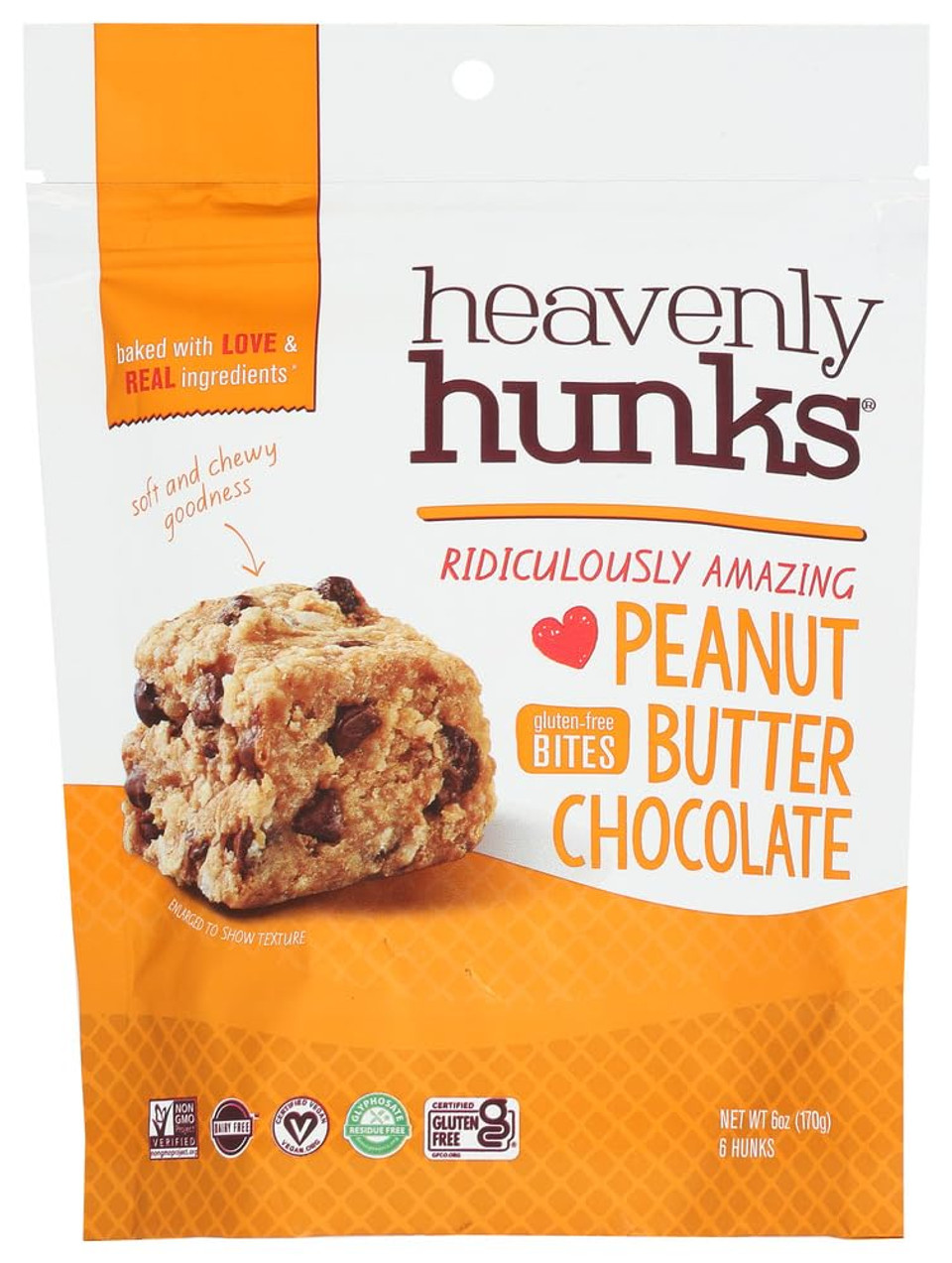 Heavenly Hunks Peanut Butter Chocolate - 6Oz Bag (6 Pack)