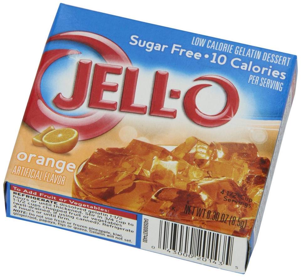 Jell-O Orange Sugar Free Gelatin Dessert Mix (0.3 Oz Box)