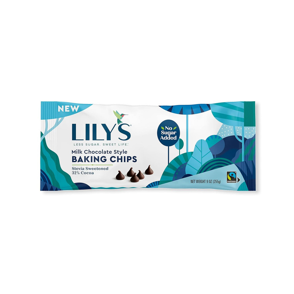 Lily'S Milk Chocolate Style No Sugar Added Baking Chips, Gluten Free, Bulk, 9 Oz Bags (3 Pack) Lily'S Milk Chocolate Style No Sugar Added Baking Chips, Gluten Free, Bulk, 9 Oz Bags (3 Pack)