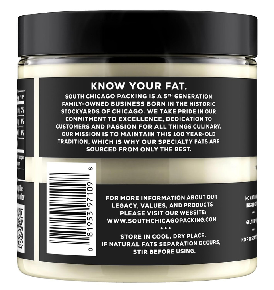 South Chicago Packing Wagyu Beef Tallow, 11.5 Oz Glass Jar, Perfect For Searing, Sauteing, Cooking, Pan Frying, Keto Friendly, Paleo Friendly, Pantry Staple
