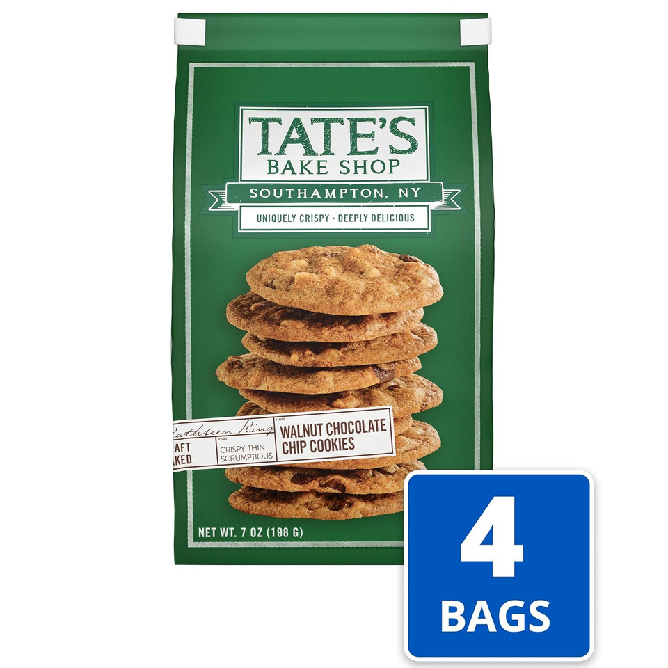 Tate'S Bake Shop Walnut Chocolate Chip Cookies, 4 - 7 Oz Bags