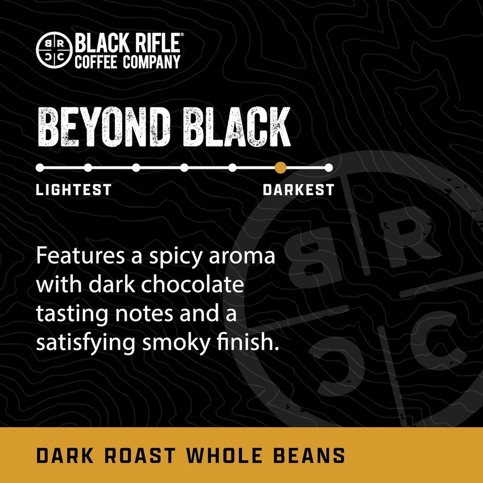 Black Rifle Coffee Company Beyond Black, Dark Roast Whole Coffee Beans, 12 Oz Bag