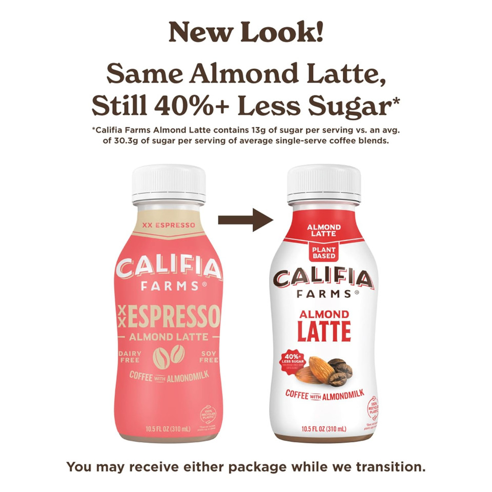 Califia Farms - Xx Espresso Cold Brew Coffee With Almond Milk, 10.5 Oz, 100% Arabica, Dairy Free, Plant Based, Vegan, Gluten Free, Non Gmo, Iced Coffee