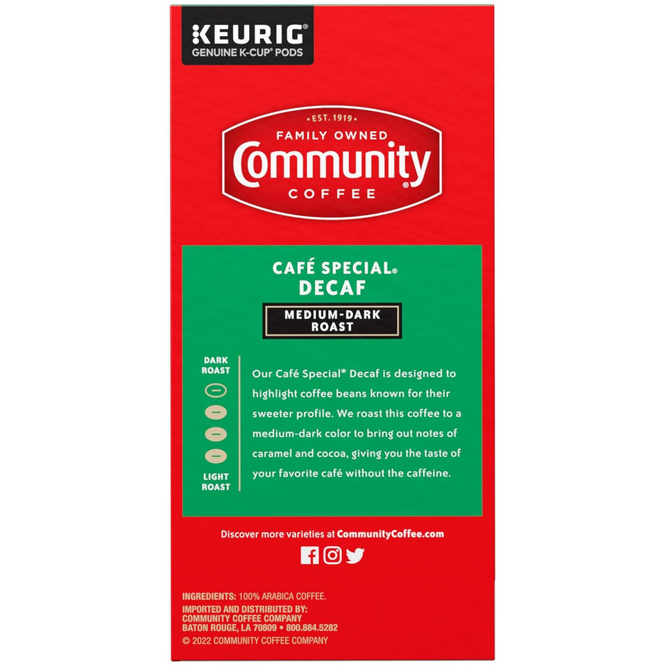 Community Coffee Cafã£Â© Special Decaf, Medium-Dark Roast, Single-Serve Keurig K-Cup Pods, 32 Count (Pack Of 1)