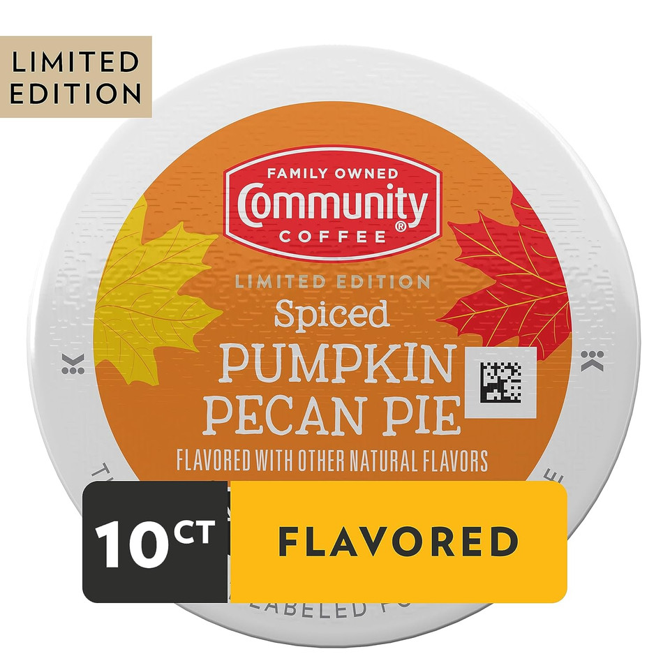 Community Coffee Spiced Pumpkin Pecan Pie Flavored 10 Count Coffee Pods, Medium Roast Compatible With Keurig 2.0 K-Cup Brewers, 10 Count (Pack Of 1)