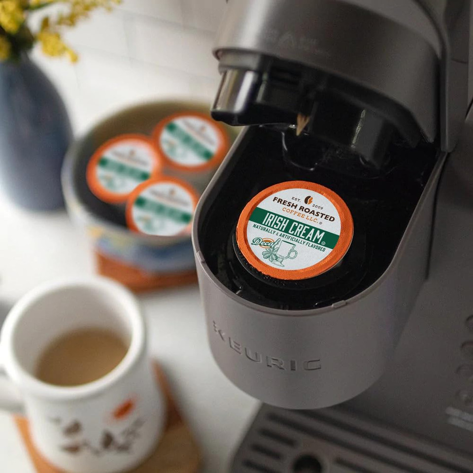 Fresh Roasted Coffee, Decaf Irish Cream, Flavored Coffee Pods, 72 Count