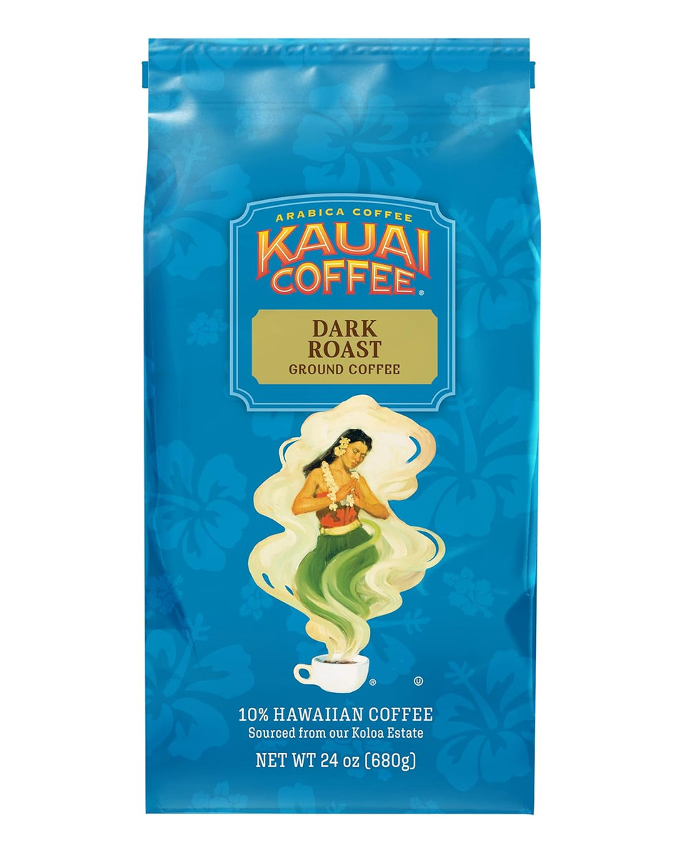 Kauai Coffee Koloa Estate Dark Roast  Ground Coffee, 24 Oz Package