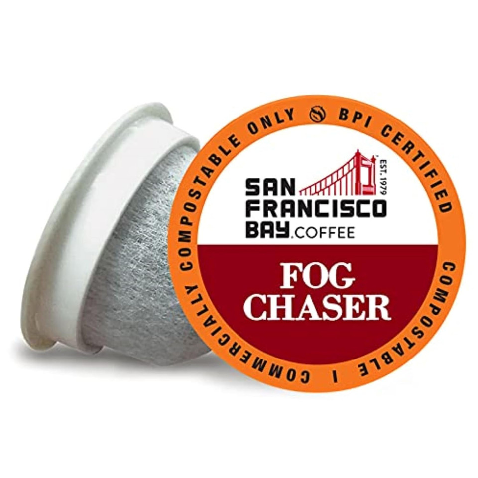 San Francisco Bay Compostable Coffee Pods - Fog Chaser (12 Ct) K Cup Compatible Including Keurig 2.0, Medium Dark Roast