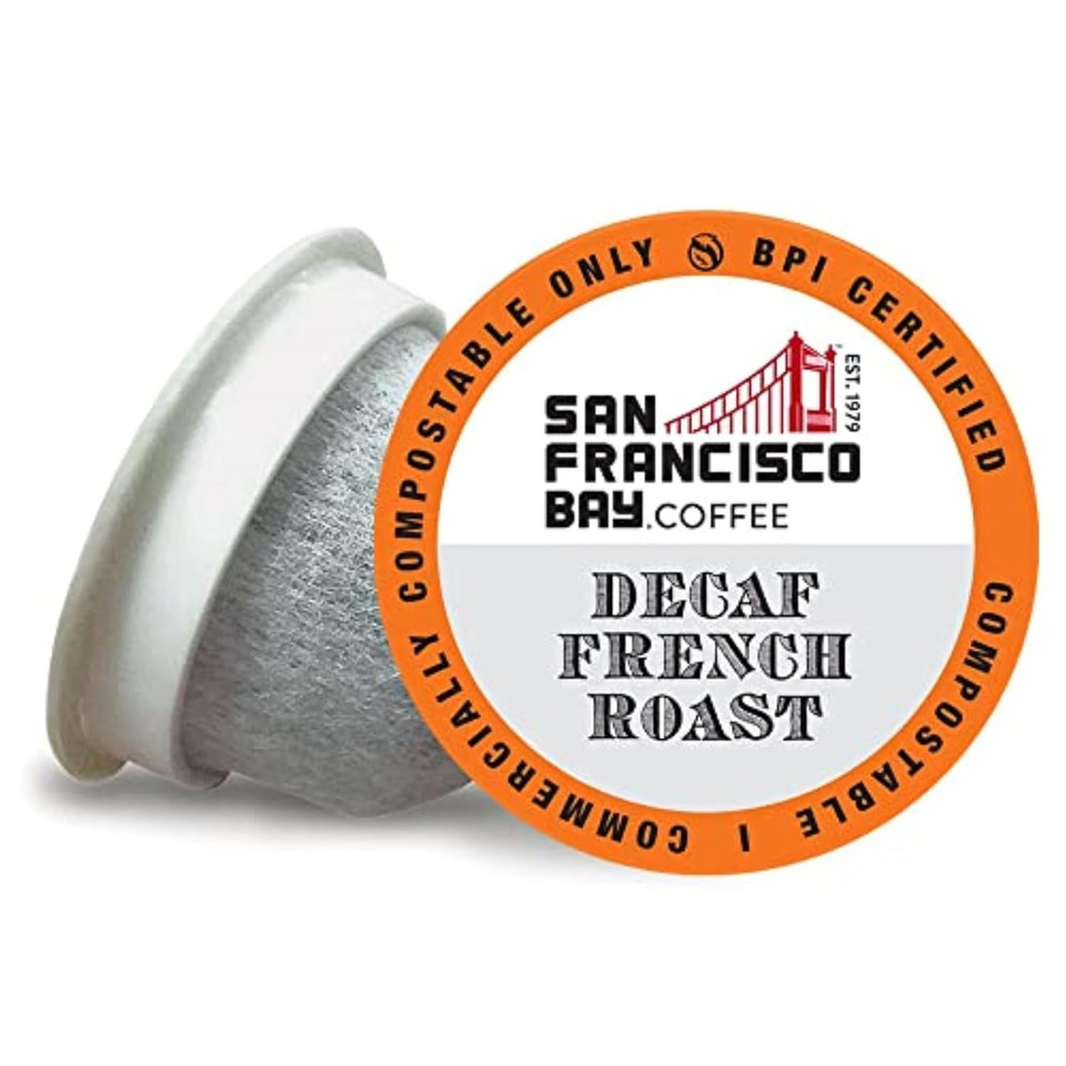 San Francisco Bay Compostable Coffee Pods - Decaf French Roast (36 Ct) K Cup Compatible Including Keurig 2.0, Dark Roast, Swiss Water Processed San Francisco Bay Compostable Coffee Pods - Decaf French Roast (36 Ct) K Cup Compatible Including Keurig 2.0, Dark Roast, Swiss Water Processed