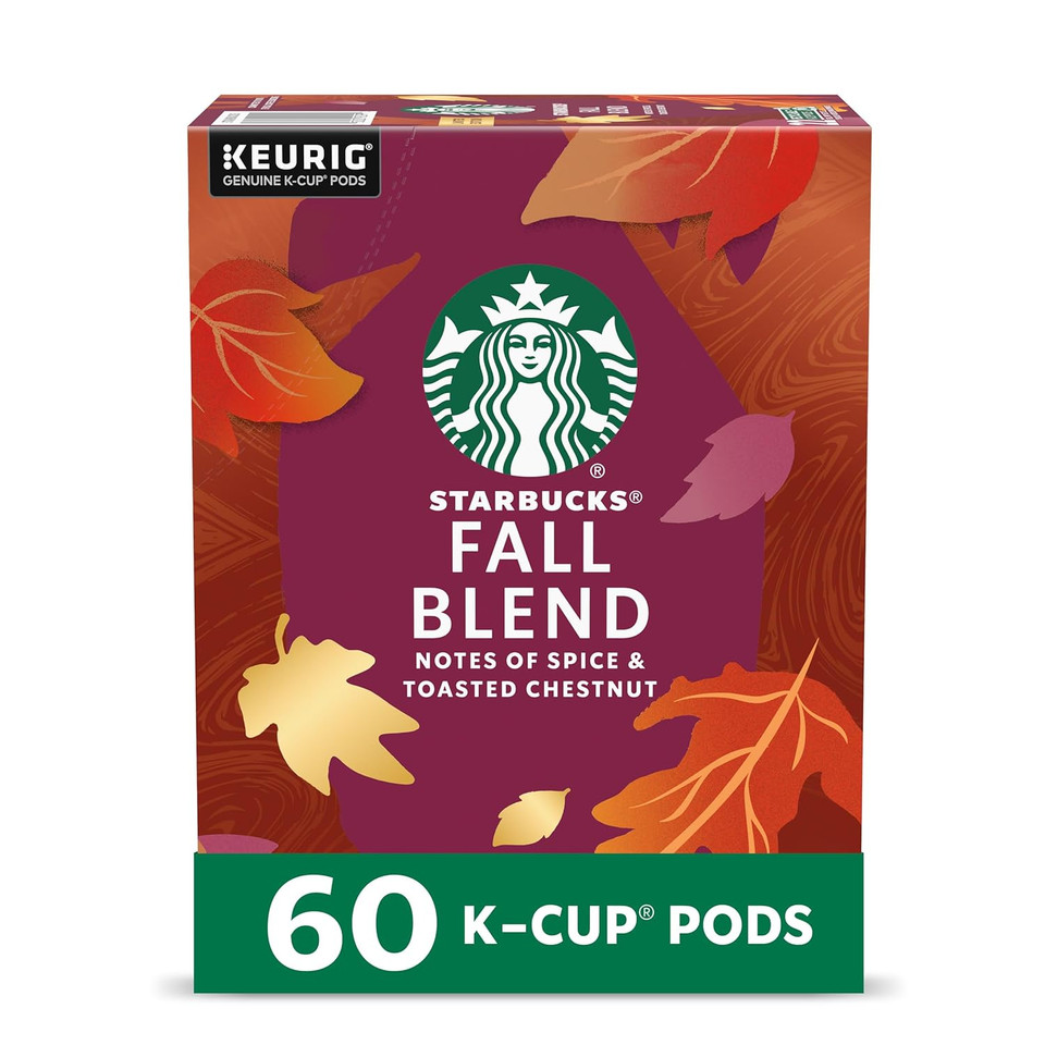 Starbucks K-Cup Coffee Pods, Medium Roast Coffee For Keurig Coffee Makers, Fall Blend, 100% Arabica, Limited Edition, 6 Boxes (60 Pods Total) Starbucks K-Cup Coffee Pods, Medium Roast Coffee For Keurig Coffee Makers, Fall Blend, 100% Arabica, Limited Edition, 6 Boxes (60 Pods Total)
