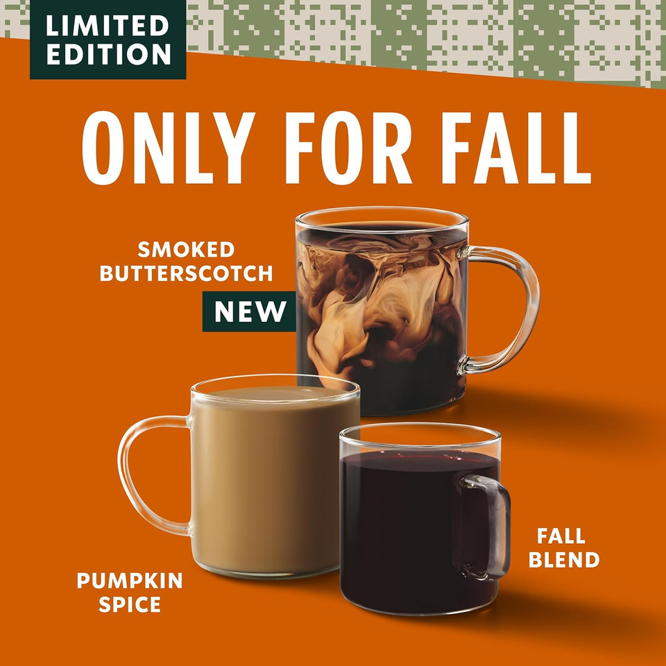 Starbucks K-Cup Coffee Pods, Medium Roast Coffee For Keurig Coffee Makers, Fall Blend, 100% Arabica, Limited Edition, 6 Boxes (60 Pods Total) Starbucks K-Cup Coffee Pods, Medium Roast Coffee For Keurig Coffee Makers, Fall Blend, 100% Arabica, Limited Edition, 6 Boxes (60 Pods Total)