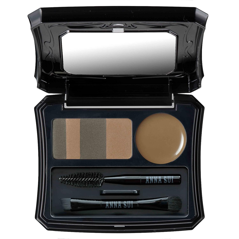 Anna Sui Eyebrow Compact - 03 Casual Olive - Complete Brow Kit - Water And Oil Repellent - Well-Sculpted And Natural-Looking - 0.10 Oz03 Casual Olive
