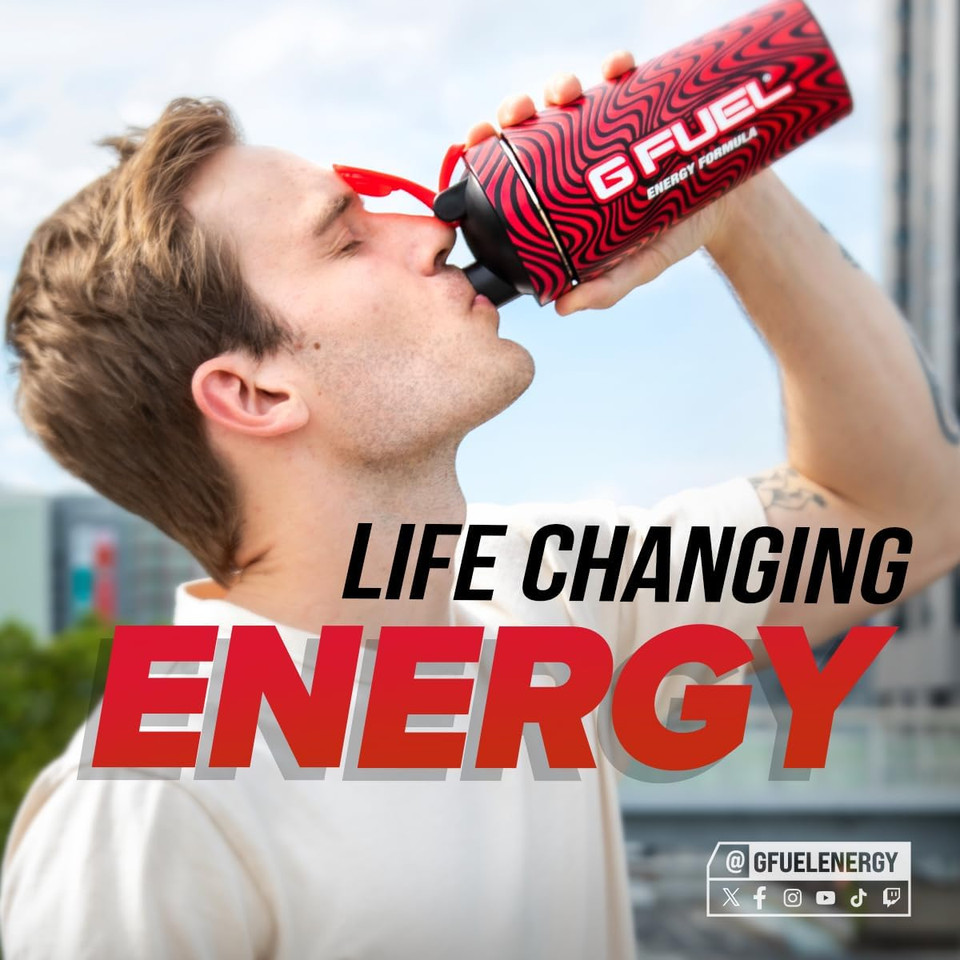 G Fuel Pewdiepie Energy Powder Packets, Sugar Free, Clean Caffeine Focus Supplement, Water Mix, Lingonberry Fruit Flavor, Focus Amino, Vitamin + Antioxidants Blend - 6 Stick Pack, 0.25 Oz