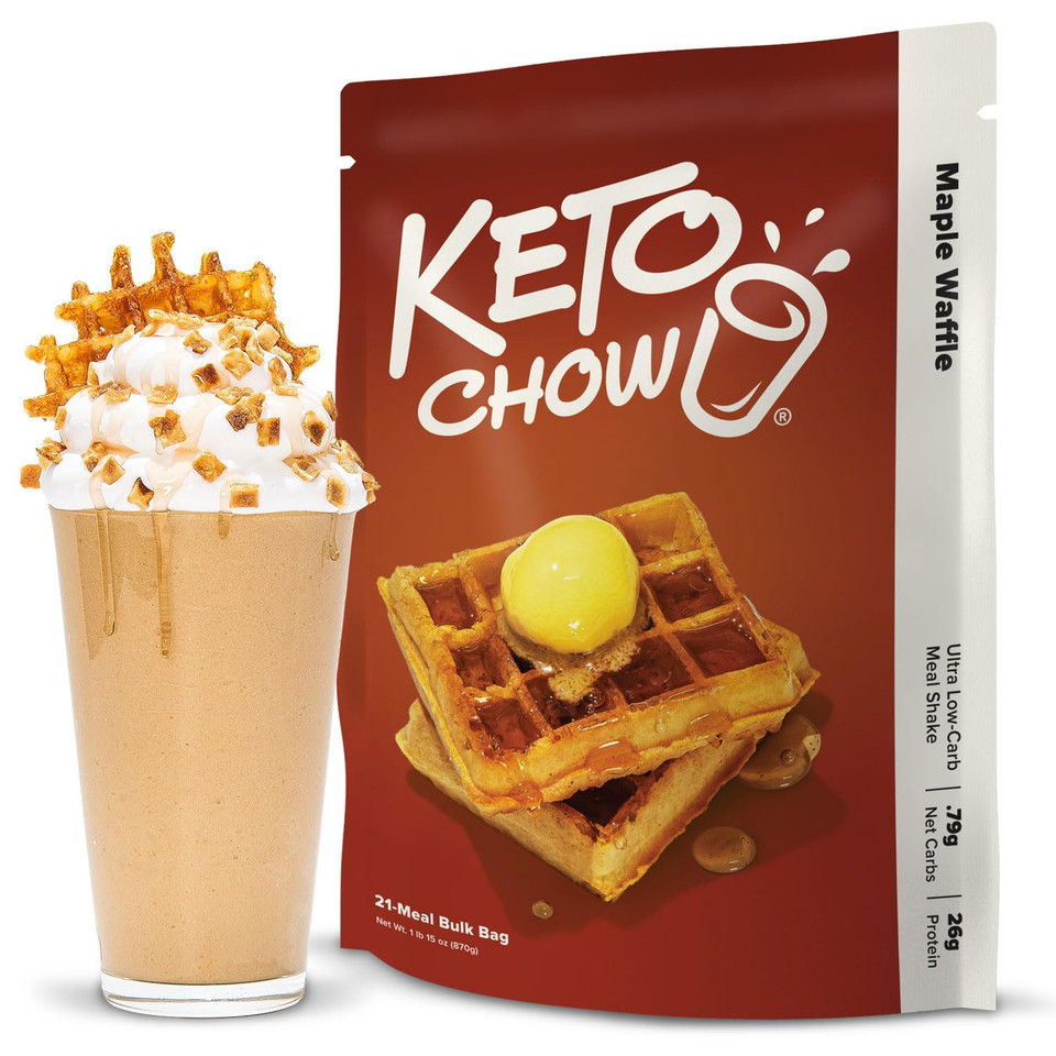 Keto Chow Strawberry | Keto Meal Replacement Shake Powder | Nutritionally Complete Keto Food | Low Carb Keto Meals | Delicious Easy Meal Substitute Drink | Protein Rich You Choose The Fat| 21 Meal