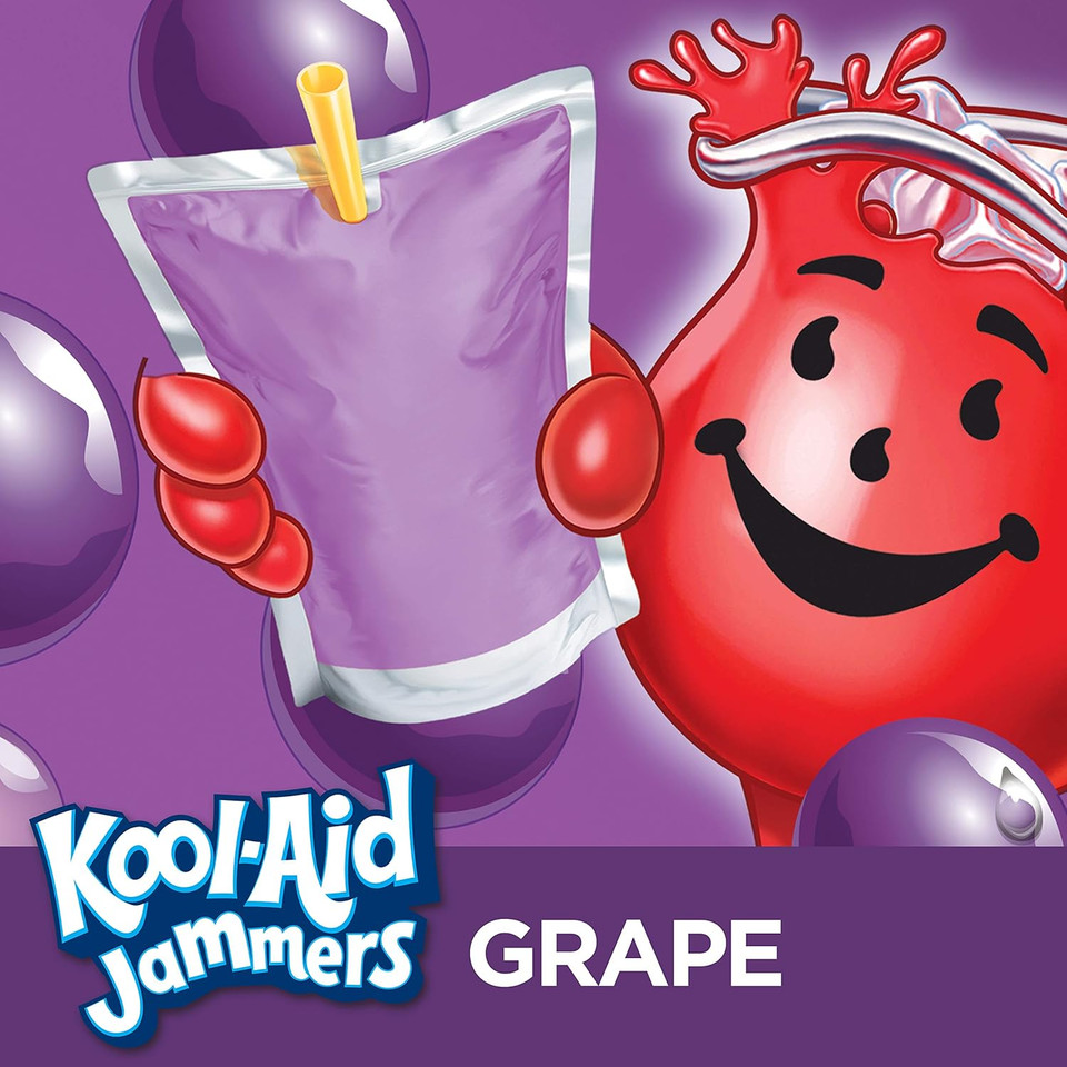 Kool-Aid Jammers Grape Artificially Flavored Soft Drink (30 Ct Box, 6 Fl Oz Pouches)