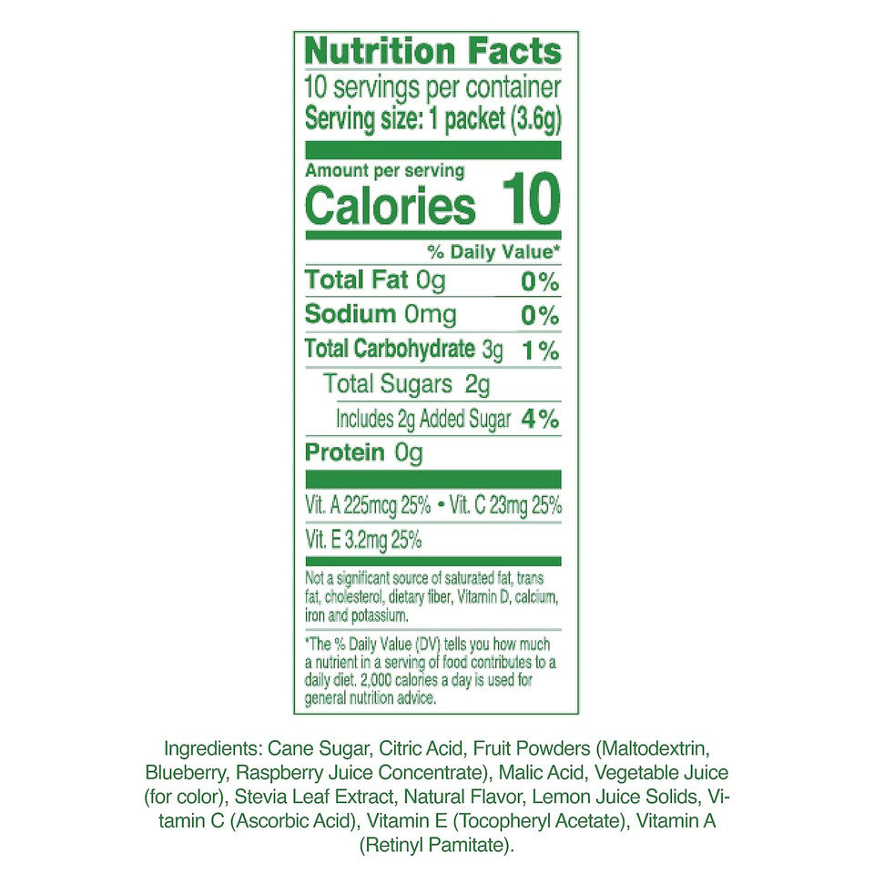 True Lemon Kids Blue Raspberry - Hydration For Kids - No Preservatives, No Artificial Flavors, No Artificial Sweeteners - Low Sugar Water Flavoring - Drink Mix For Kids - Kids Juice Powdered Drink Mix 10 Count(Pack Of 1)