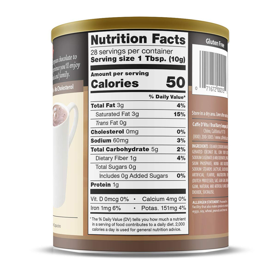 Caffe Dã¢ÂVita Sugar Free Hot Cocoa - Pack Of 2 - 10 Oz. Cans