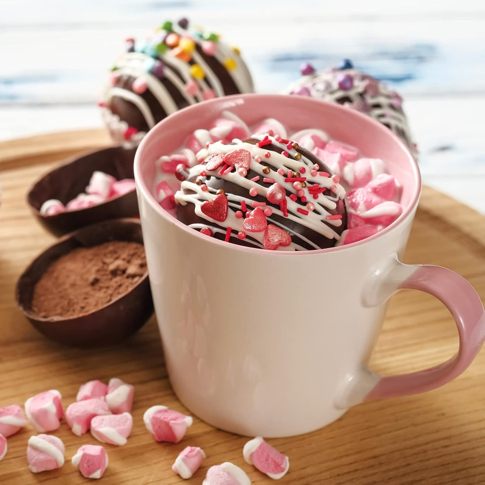 Total Indulgence Diy Hot Chocolate Bomb Kit, Makes 12 Cocoa Bombs, Includes 2 Silicone Molds For Chocolate Bombs, Melting Chocolate, Hot Cocoa Packets, Sprinkles, Marshmallows, Great Christmas Gifts