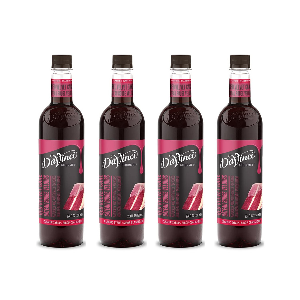 Davinci Gourmet Classic Red Velvet Cake Syrup, 25.4 Fluid Ounce (Pack Of 4)