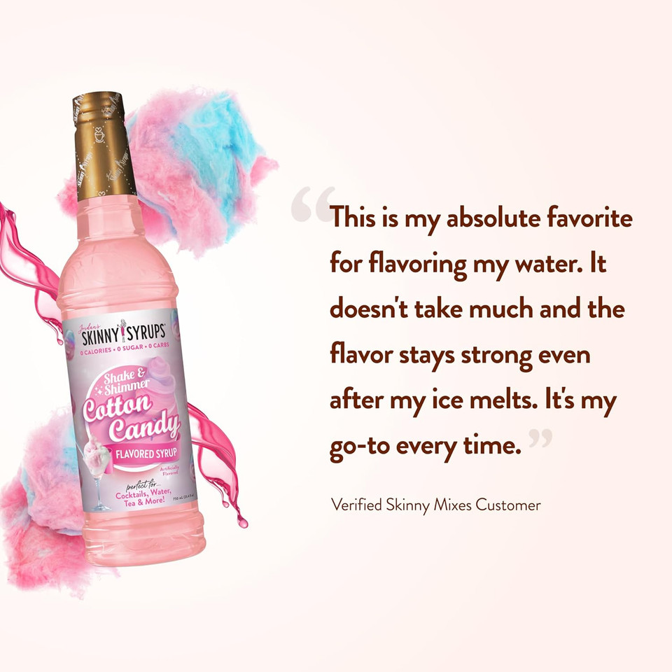Jordan'S Skinny Mixes Sugar Free Syrup, Cotton Candy Flavor, Fruit Flavored Water Enhancer, Drink Mix For Ice Tea, Lemonade & More, Zero Calorie Flavoring, Keto Friendly, 25.4 Fl Oz, 1 Pack Jordan'S Skinny Mixes Sugar Free Syrup, Cotton Candy Flavor, Fruit Flavored Water Enhancer, Drink Mix For Ice Tea, Lemonade & More, Zero Calorie Flavoring, Keto Friendly, 25.4 Fl Oz, 1 Pack