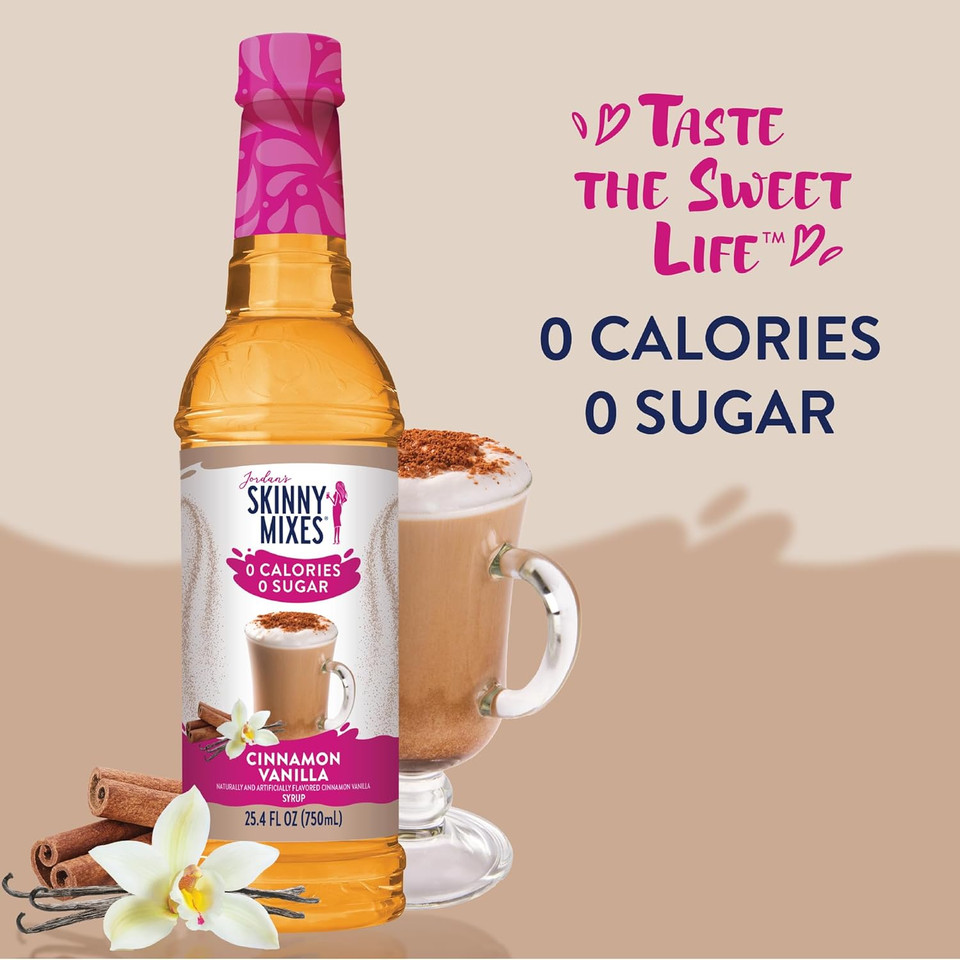 Jordan'S Skinny Syrups Cinnamon Vanilla, Sugar Free Flavoring Syrup, 25.4 Ounce Bottle
